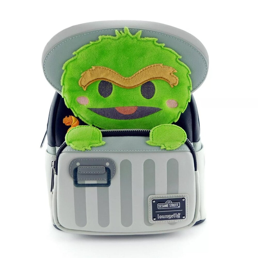 New SESAME STREET Loungefly Oscar the Grouch In Trashcan Backpack Bag